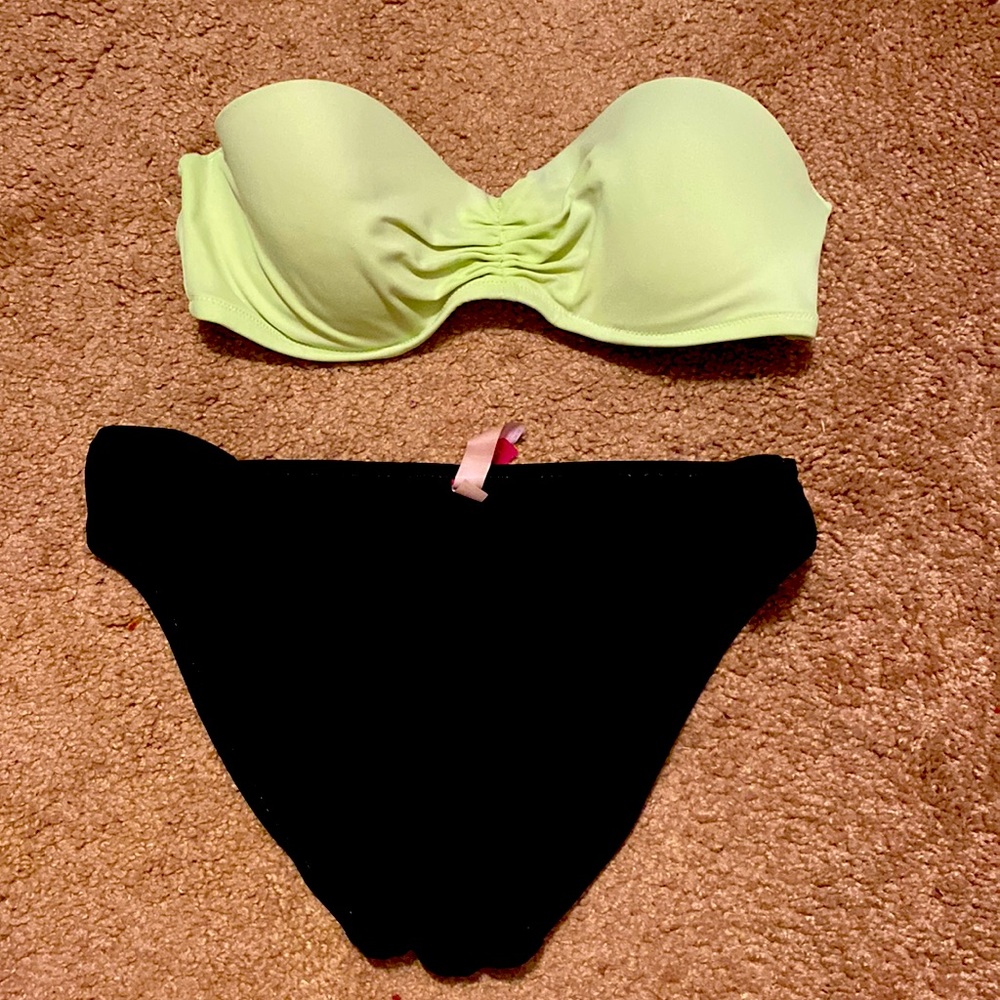 Victoria Secret lime green and black bikini